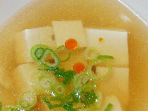 ラー油がアクセント★たっぷり豆腐の中華スープ